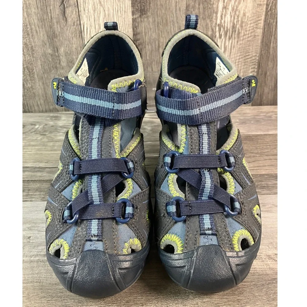 Merrell Hydro Hiker Kids Navy Blue Lime Green Water Sandals MC53375 Size 2M